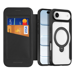 Чехол книжка с поддержкой MagSafe от Dux Ducis для iPhone Air, серия Skin X Pro Series Case (версия с магнитной откидной подставкой)