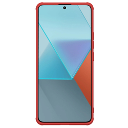 Усиленный чехол красного цвета от Nillkin для Xiaomi Redmi Note 13 Pro+ Плюс, серия Super Frosted Shield Pro