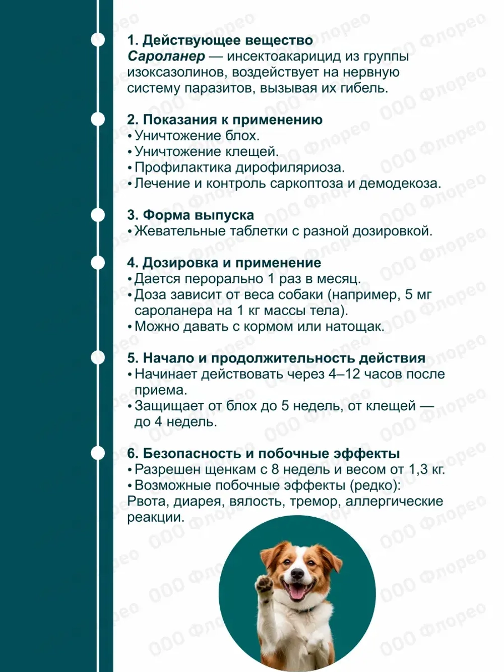 Симпарика таблетки от блох и клещей (до 40 кг), 3 таблетки.