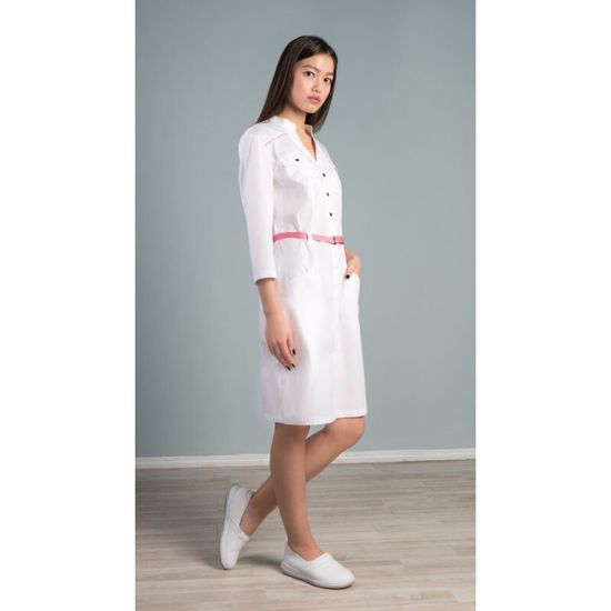 Халат женский H008 3/4 (белый/розовый)