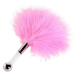 Кисточка для щекотания с розовыми пёрышками - 13 см. (Цвет: розовый)