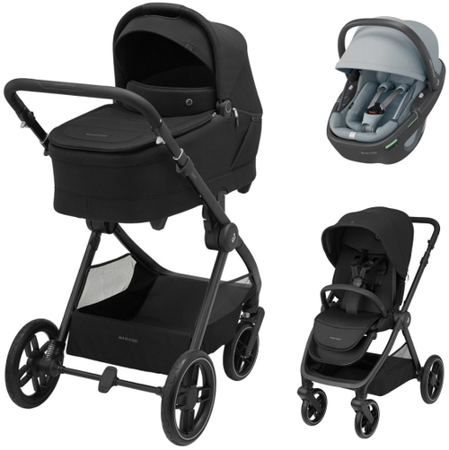 Коляска детская Maxi-Cosi Oxford Plus 3 в 1 с автокреслом Coral 360 Essential Grey 1978390110 PlusTwillic Black/Черный