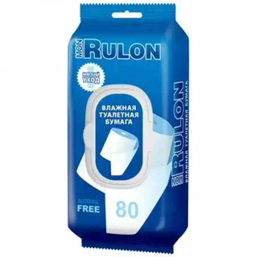 Mon Rulon  80 шт  Влажная туалетная бумага с клапоном  *20