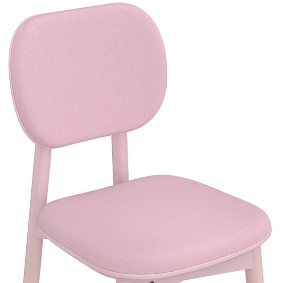 Стул с обивкой saga, рогожка, розовый