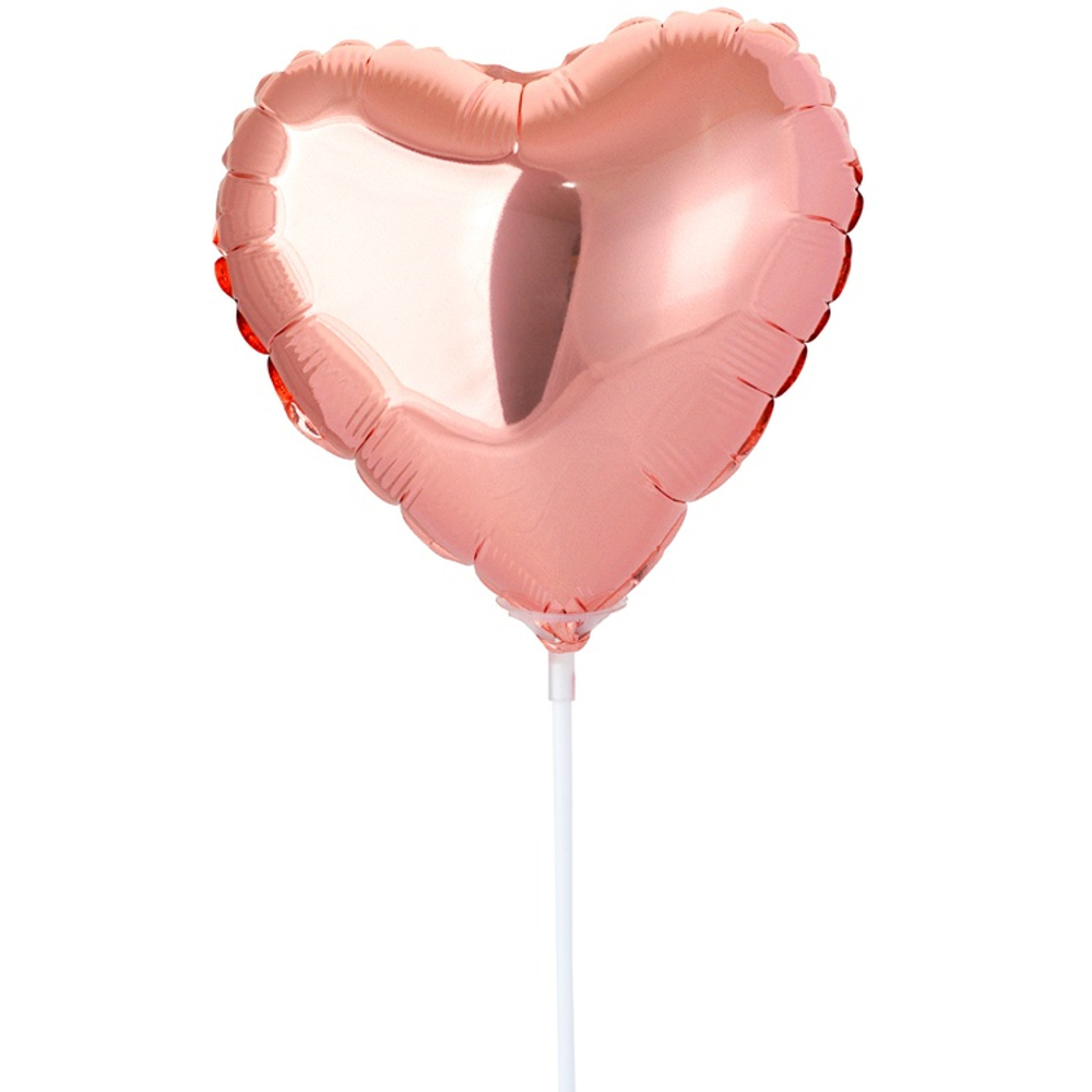 Шар фольгированный Сердце 23 см (Розовое Золото)