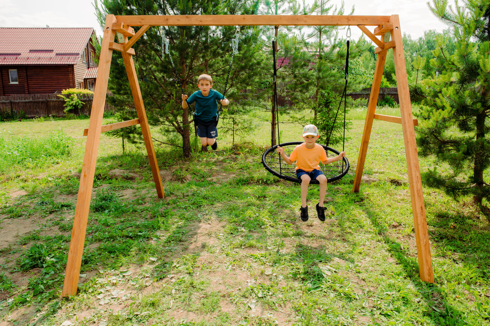 Деревянные качели с качелями гнездо 100 см и гибкими качелями