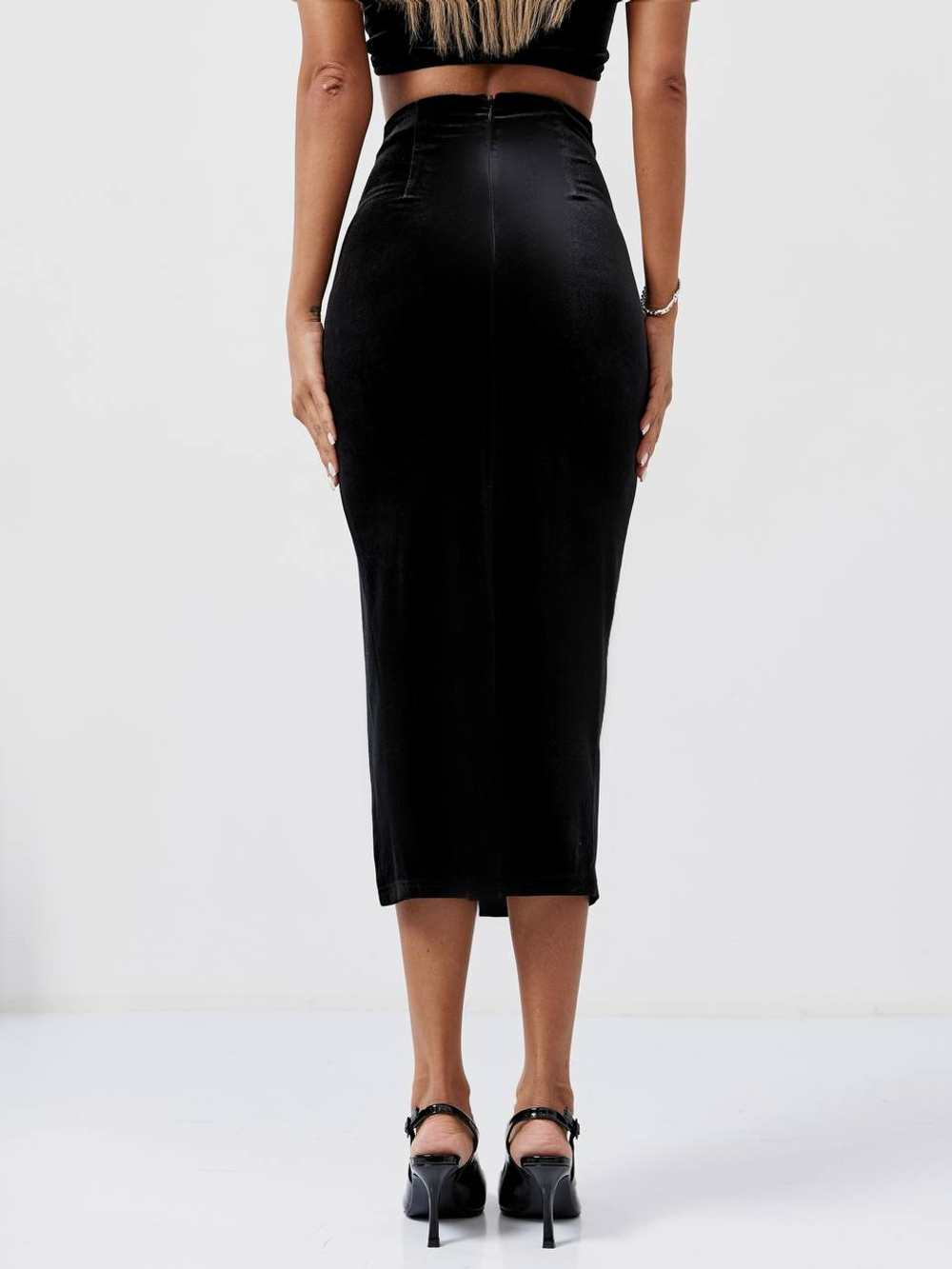 Юбка бархат со сборкой