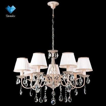Люстра хрустальная 3637/7 белый с золотом/прозрачный хрусталь Strotskis Amelia Eurosvet