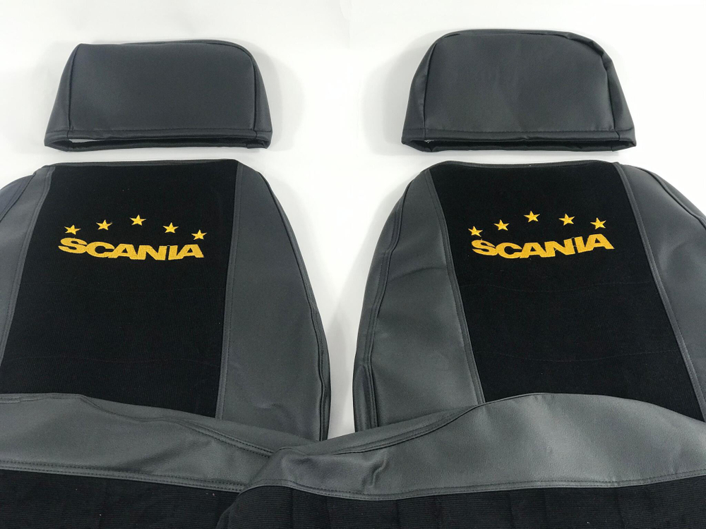 Чехлы премиум кожа + штрокс вышивка SCANIA Seria 4 1995-2004 г. S20 Польша