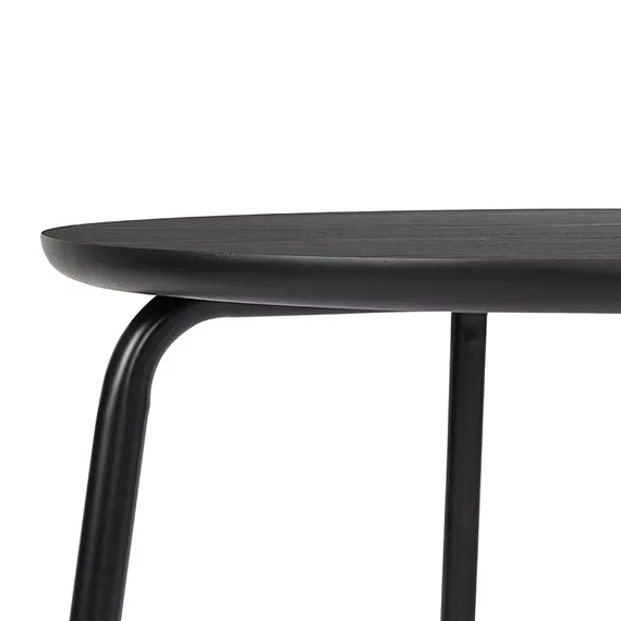 Стол обеденный Round, D90 см, черный шпон ясеня