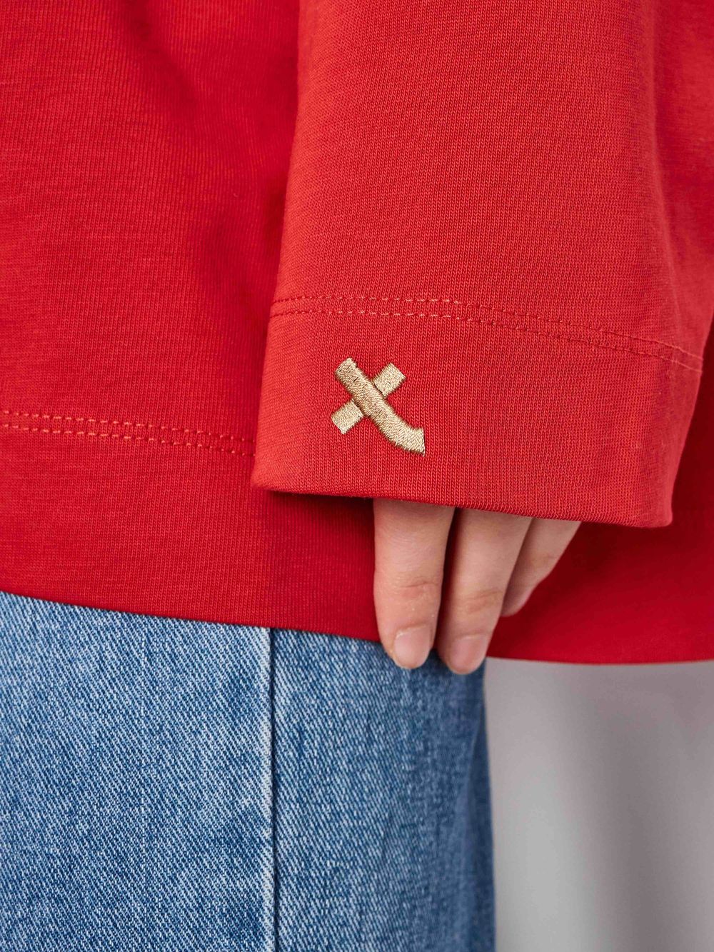 Лонгслив Toccotwo Navy neck Красный