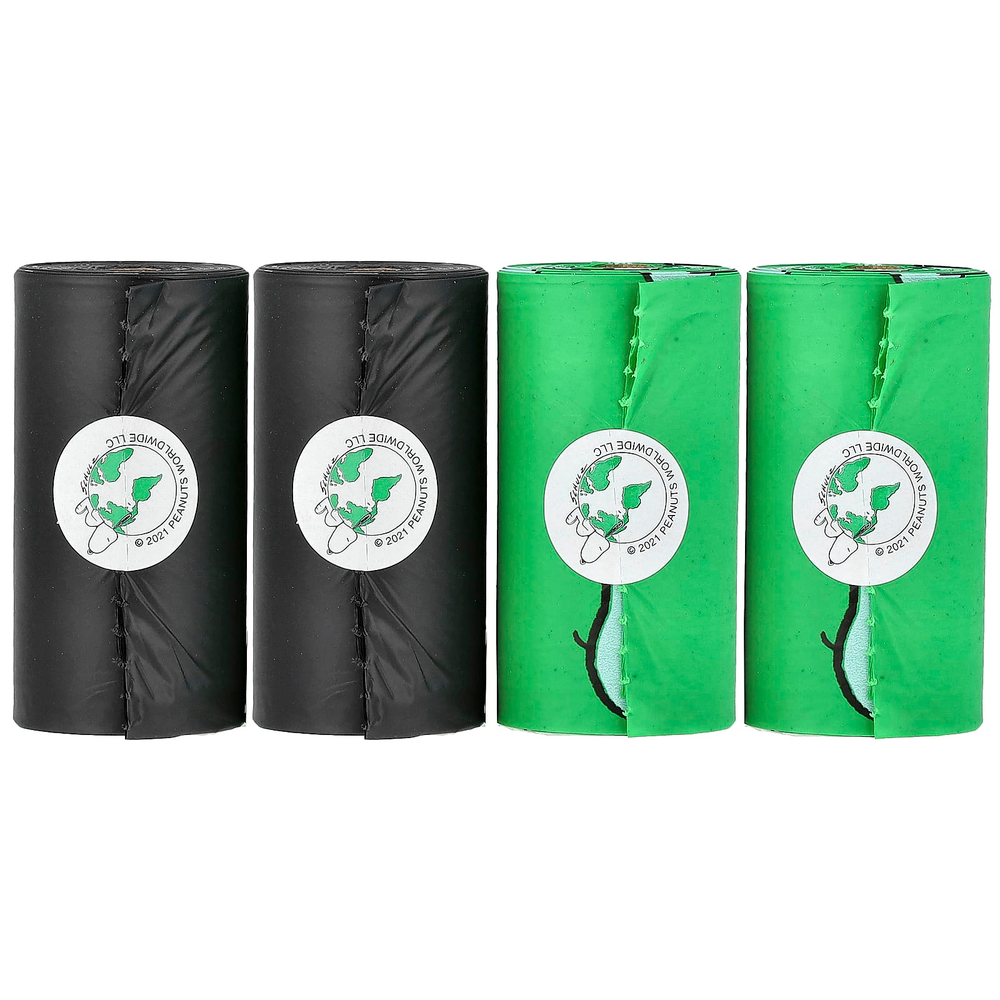 Original Poop Bags, Peanuts®, без запаха, 4 ролика, 15 пакетиков в каждом