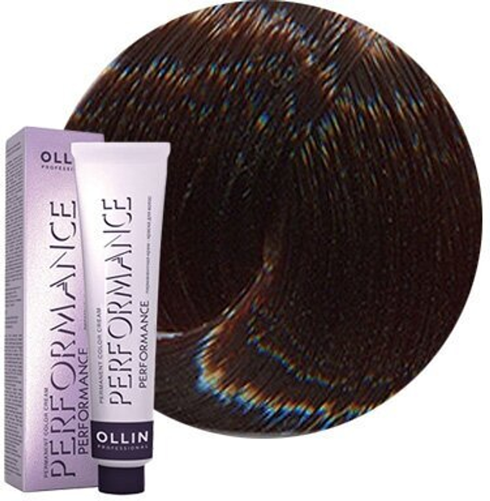 OLLIN PERFORMANCE 4/3 шатен золотистый 60мл Перманентная крем-краска для волос