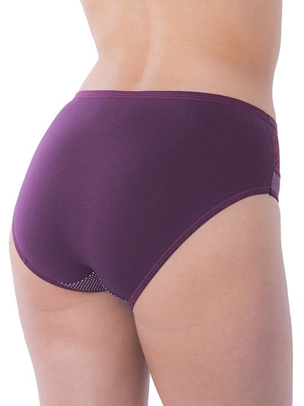 Классические женские слипы средней посадки в горошек (Размер: XL) (Цвет: бордовый)