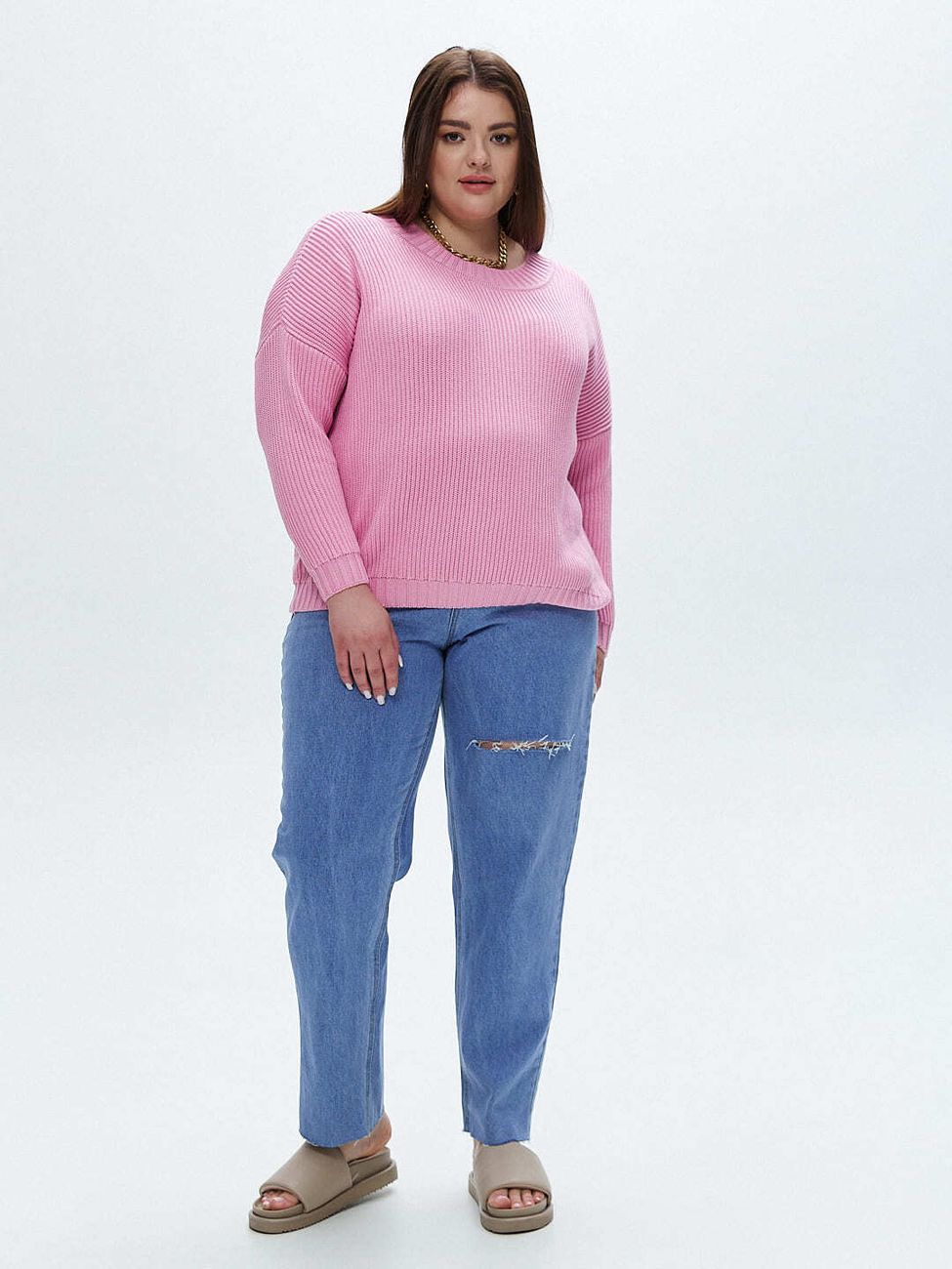 Джинсы с резом, голубой