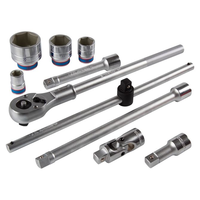 KING TONY (6325MR01) Набор торцевых головок с принадлежностями 3/4", шестигранные, 19-55 мм, 25 предмета