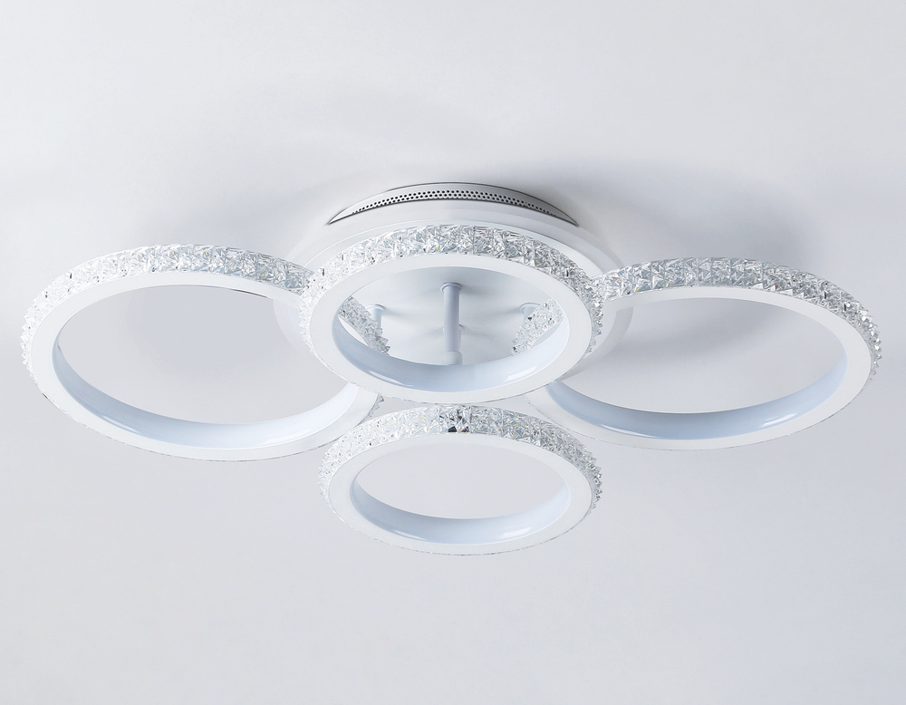 Светильник потолочный светодиодный с RGB подсветкой и пультом FA9524/2+2 WH белый 92W 6400K/3000K+RGB 560*370*110 (ПДУ РАДИО 2.4G)