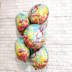 Шар Круг "8 Марта Мелодия" 45 см