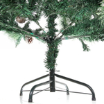 Ёлка «Кристальная» 150 см, Леска+ПВХ, шишки,белое напыление (420 веток)