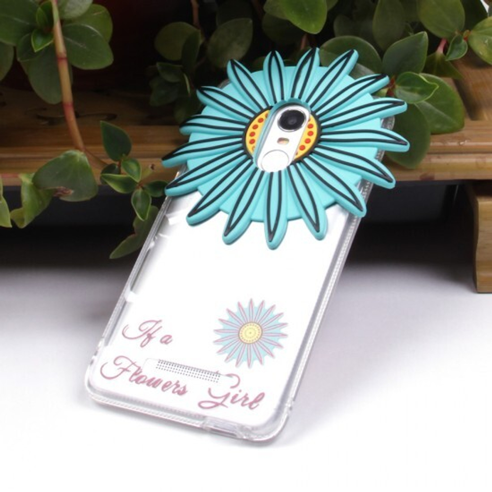 Силиконовый чехол "Цветы" для Xiaomi Redmi Note 3/3 Pro, 009869