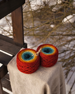 Градиент "Огненный закат" 95 г шерсть