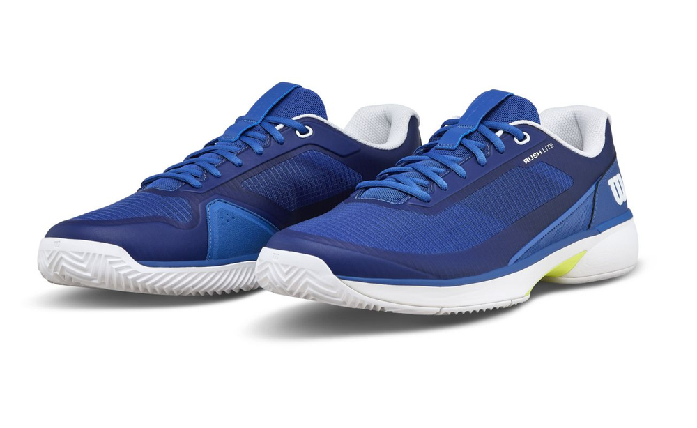 Мужские теннисные кроссовки Wilson Rush Lite 5 Clay - deja vu blue/white/safety yellow