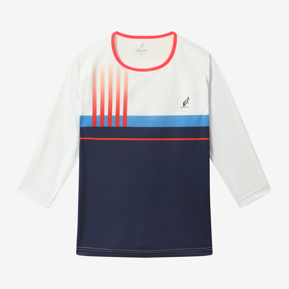 Женская теннисная футболка (dł. Рукава) Australian Ace Long Sleeve T-Shirt - bianco