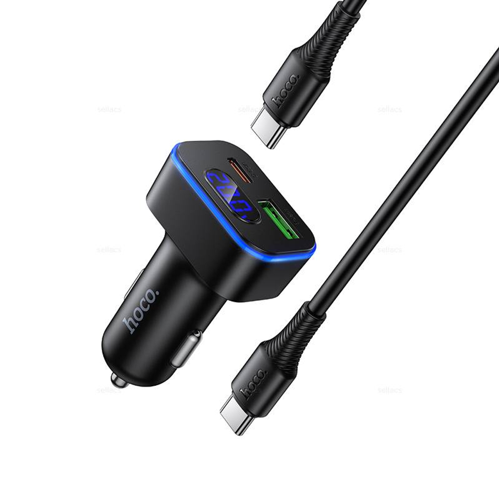 Автомобильное зарядное устройство для Type-C Hoco Z63B PD30W+QC3.0 (black)