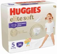 Подгузники-трусики Huggies Elite Soft 5 12-17кг 34шт
