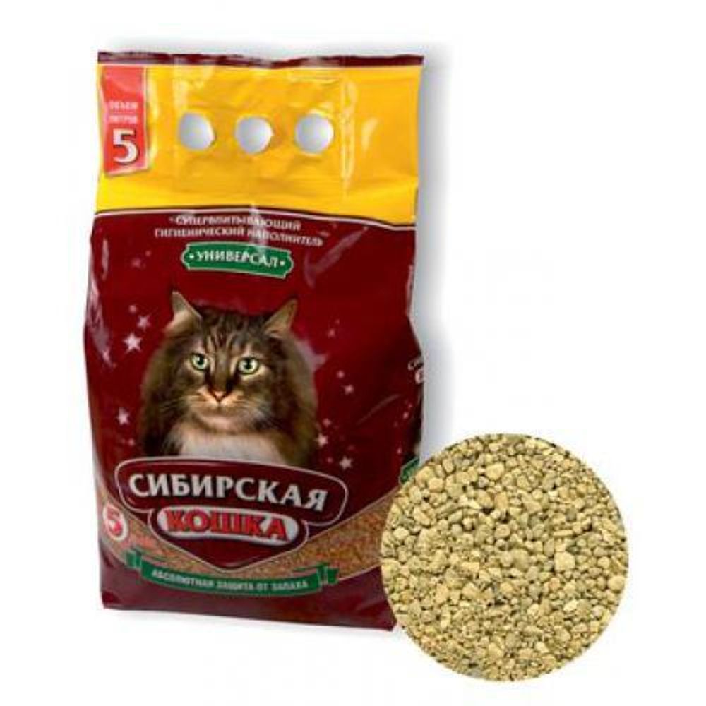 Наполнитель для кошек, Сибирская Кошка, Универсал 5л Наполнитель для кошек, Сибирская Кошка, Универсал 5л