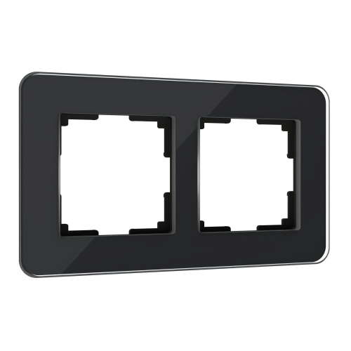 Рамка из стекла на 2 поста Elite черный W0022448