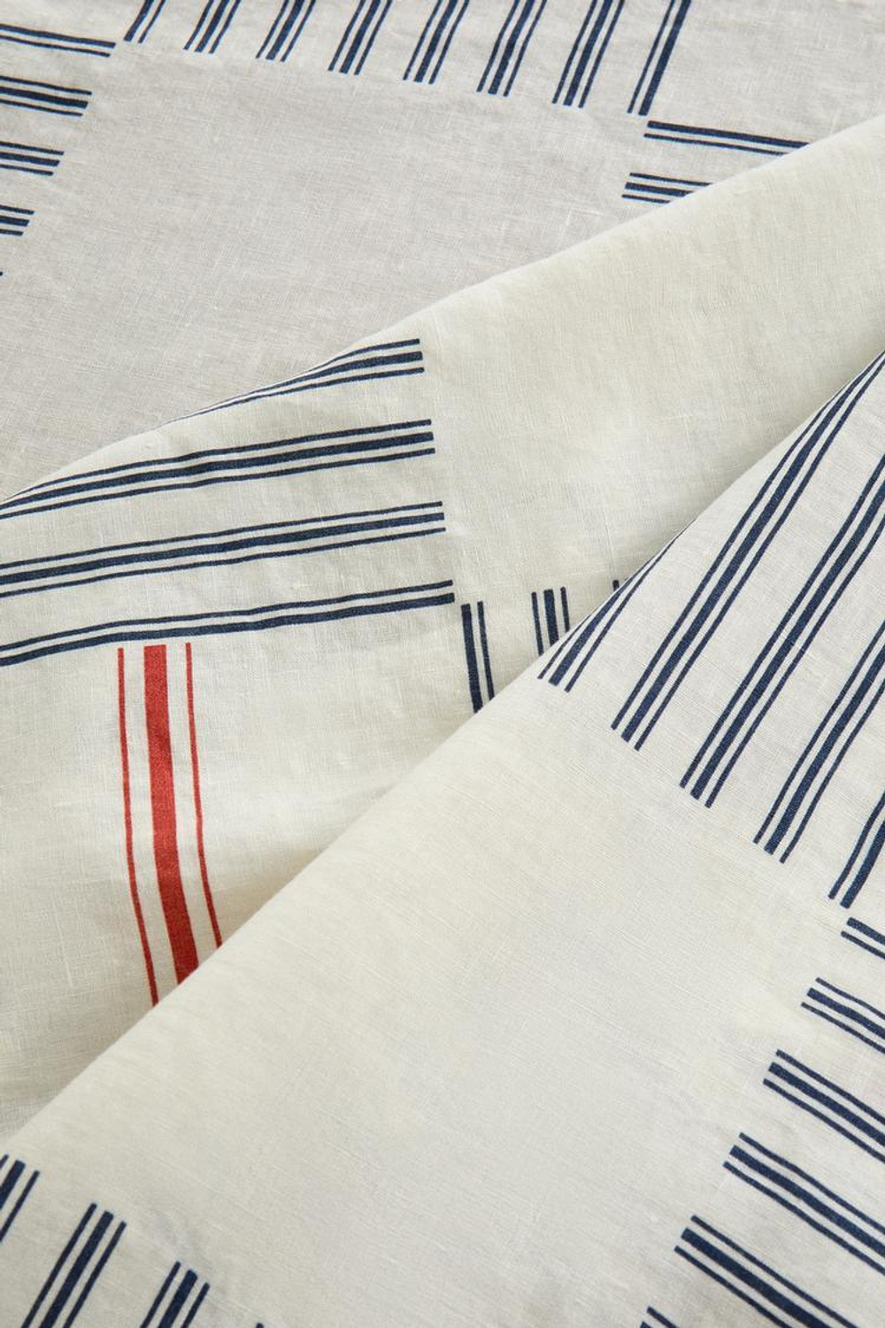 ZARA HOME ЛЬНЯНАЯ СКАТЕРТЬ С РИСУНКОМ, СИНИЙ