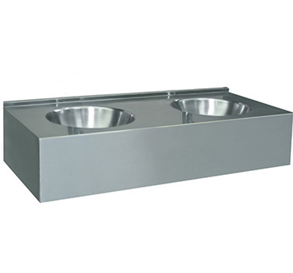 Раковина коллективная прямоугольная нерж. сталь NOFER 13080.2.S матовый
