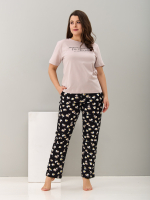 Брюки Б-18/черный-ромашки