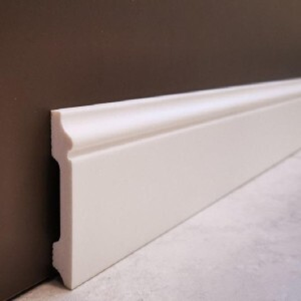 Плинтус дюрополимерный под покраску Solid UHD01/80 Белый 80х12х2400 мм