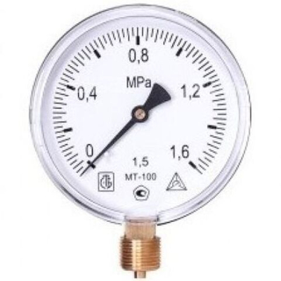 Манометр радиальный МТ 100М 0,6МПа (метрическая резьба - М20х1.5)