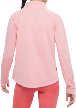 Футболка для девочки теннисная Nike Dri-Fit Long Sleeve Running Top - coral chalk/reflective silver