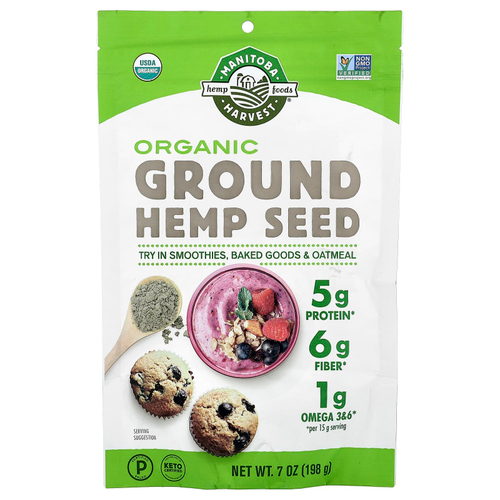 Manitoba Harvest, Органические молотые семена конопли, 198 г (7 унций)