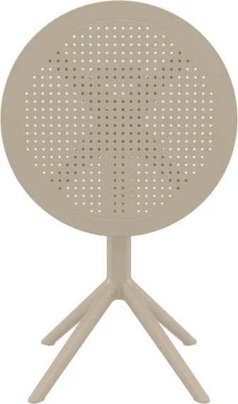 Стол пластиковый складной Sky Ø60, бежевый