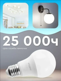 Лампочка светодиодная Е27 "Груша" 25Вт 6500К холодный свет 5 штук