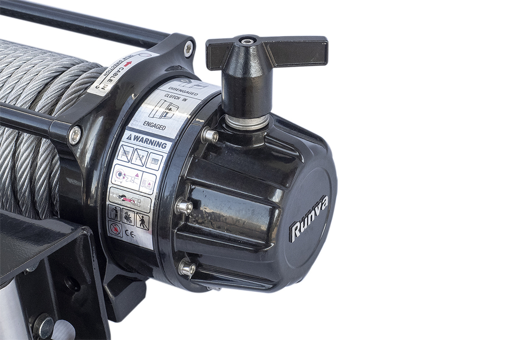 Лебёдка электрическая 24V Runva 9500 lbs 4350 кг влагозащищенная, стальной трос