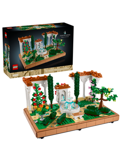 LEGO Icons 10359 Сад с фонтаном — эксклюзивный интерьерный набор