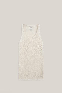 Massimo Dutti Длинный ажурный вязаный топ - Limited Edition, натуральный