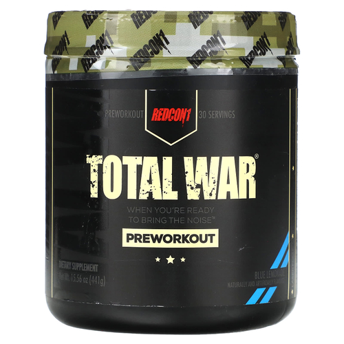 Redcon1, Total War®, предтренировочный комплекс, со вкусом голубого лимонада, 441 г (15,56 унции)