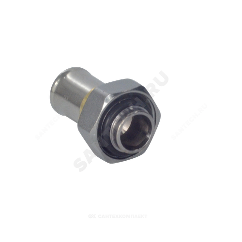 Муфта МП латунь никель пресс Дн 16х2,0х16 с накидной гайкой RM179 Giacomini RM179X023