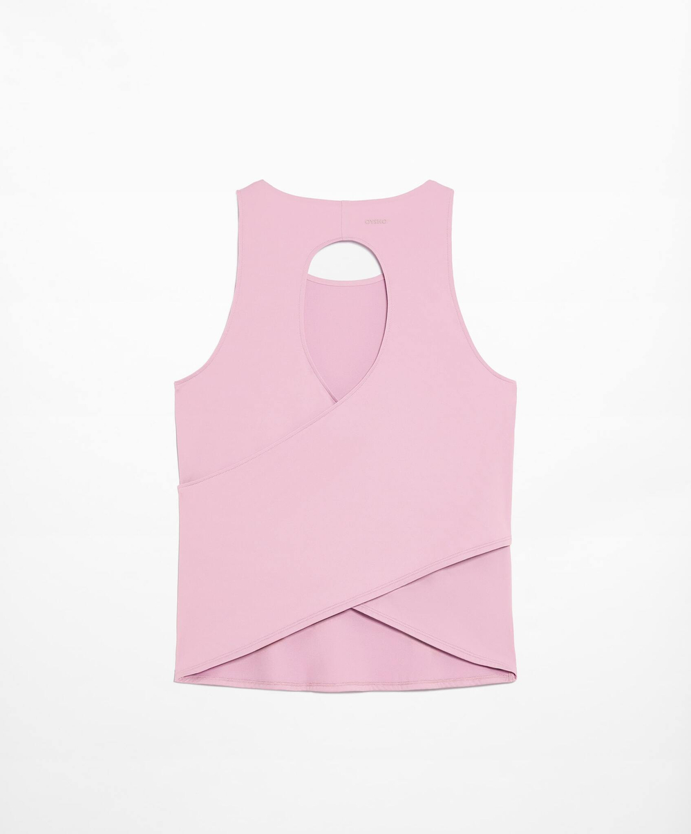 Oysho Футболка комфортлюкс с перекрестной спиной, розовый