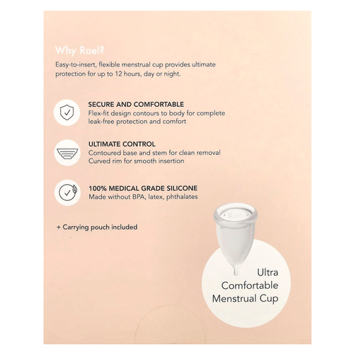 Rael, Менструальная чаша многоразового использования, размер 1, 1 штука