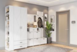 Панель под вешалки МС "Сандра" (Белый лофт)