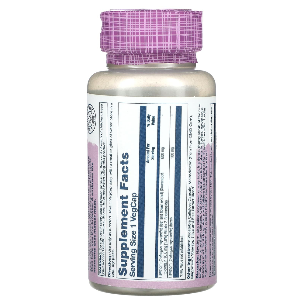 Solaray, Vital Extracts Hawthorn, 30 вегетарианских капсул