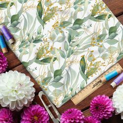 Ткань оксфорд 600 акварельные водоросли в молочной реке